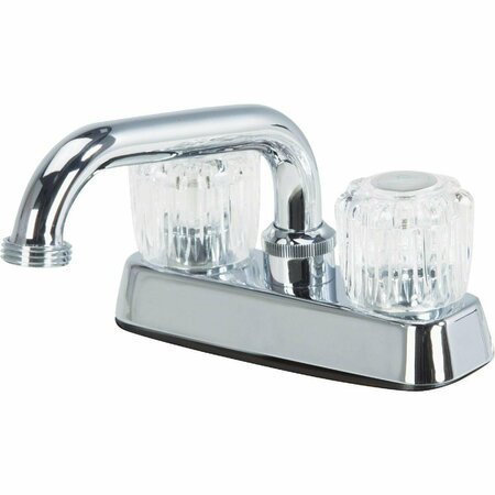 HOME IMPRESSIONS Chrome 4 In. Installation Solid Brass, Acrylic Handle Laundry Faucet FL020000CP-JPA3